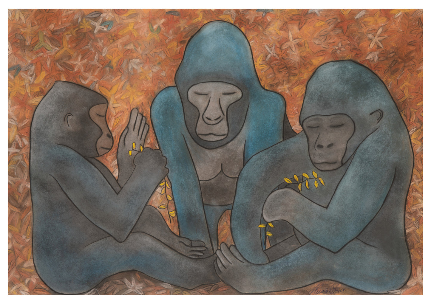 Gorillafamilie-kunstprint