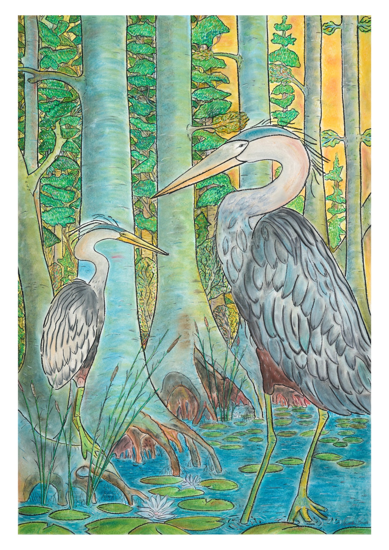 Hejre-kunstprint