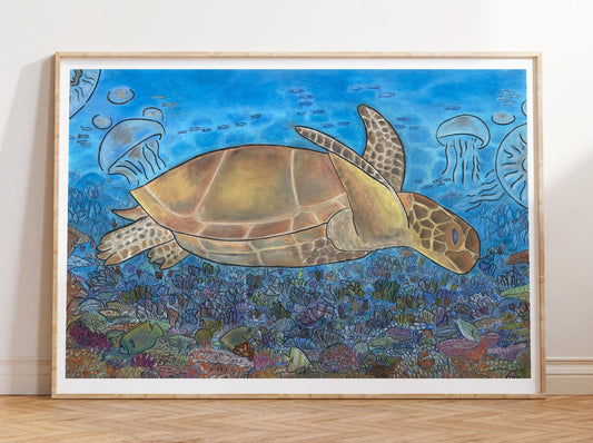 Havskildpadde-kunstprint