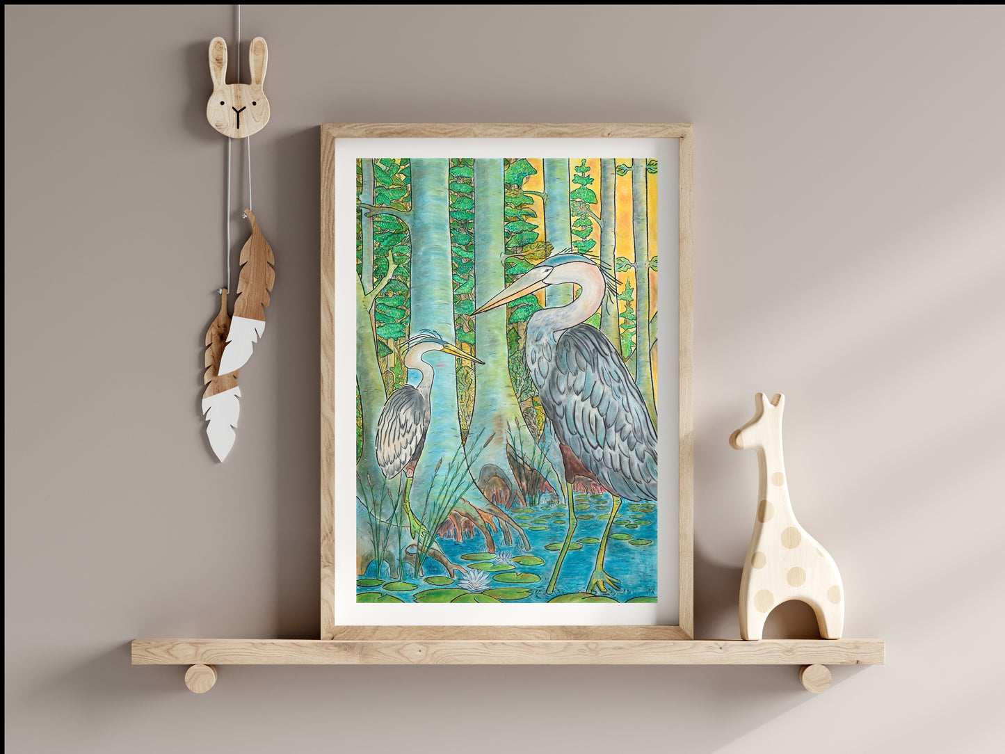 Hejre-kunstprint