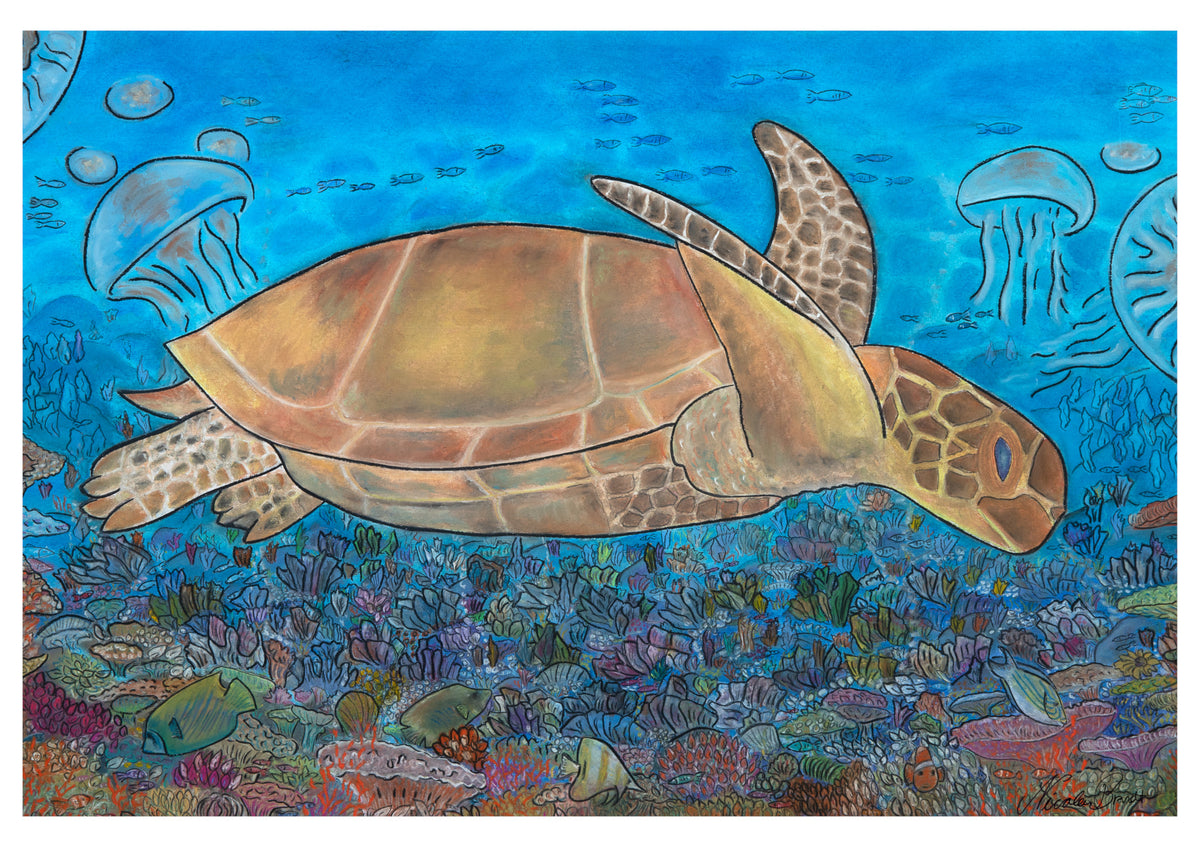 Havskildpadde-kunstprint