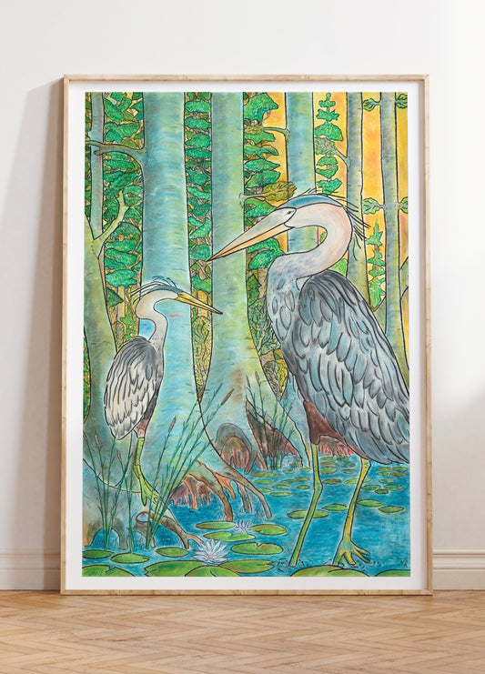 Hejre-kunstprint