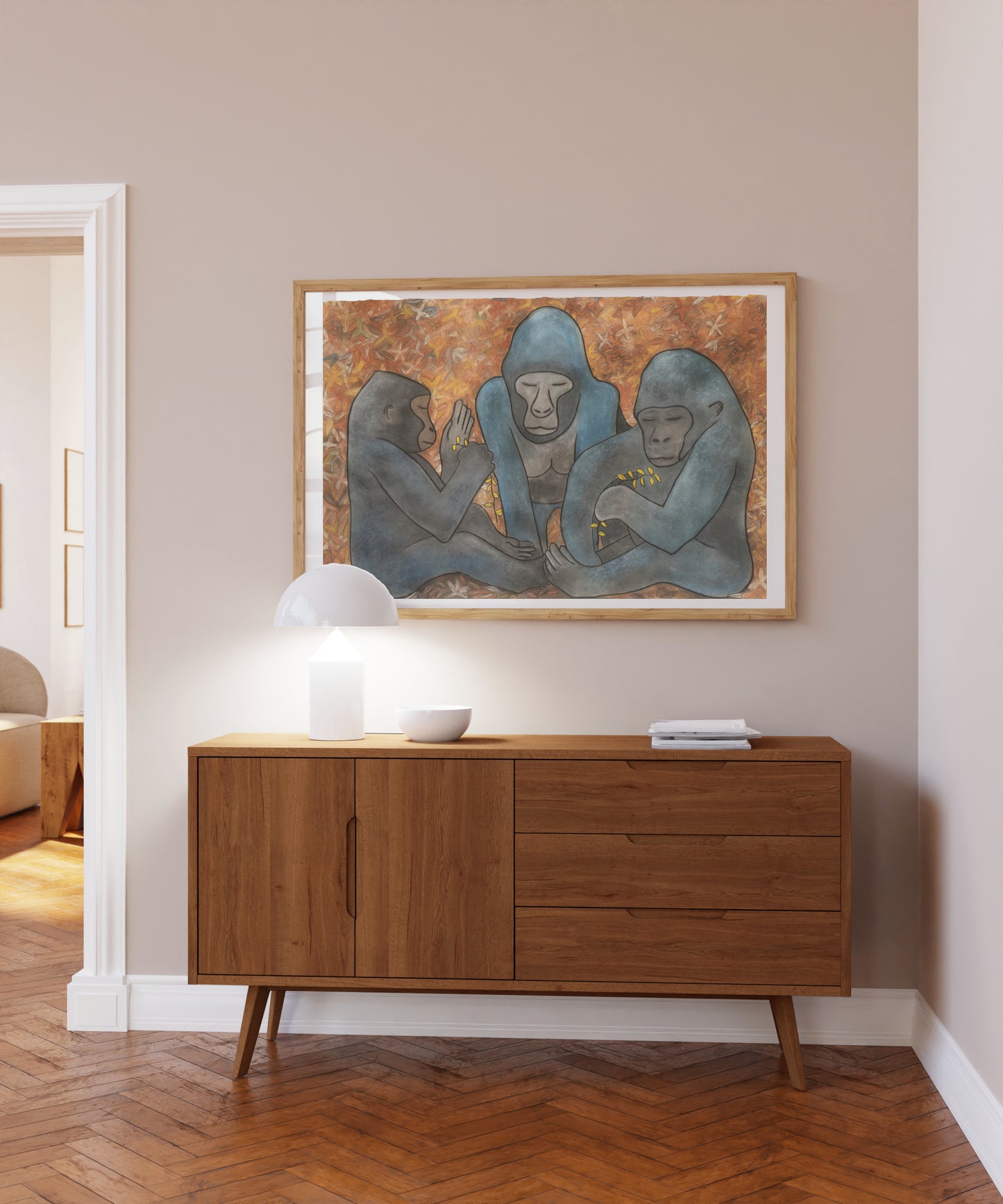 Gorillafamilie-kunstprint