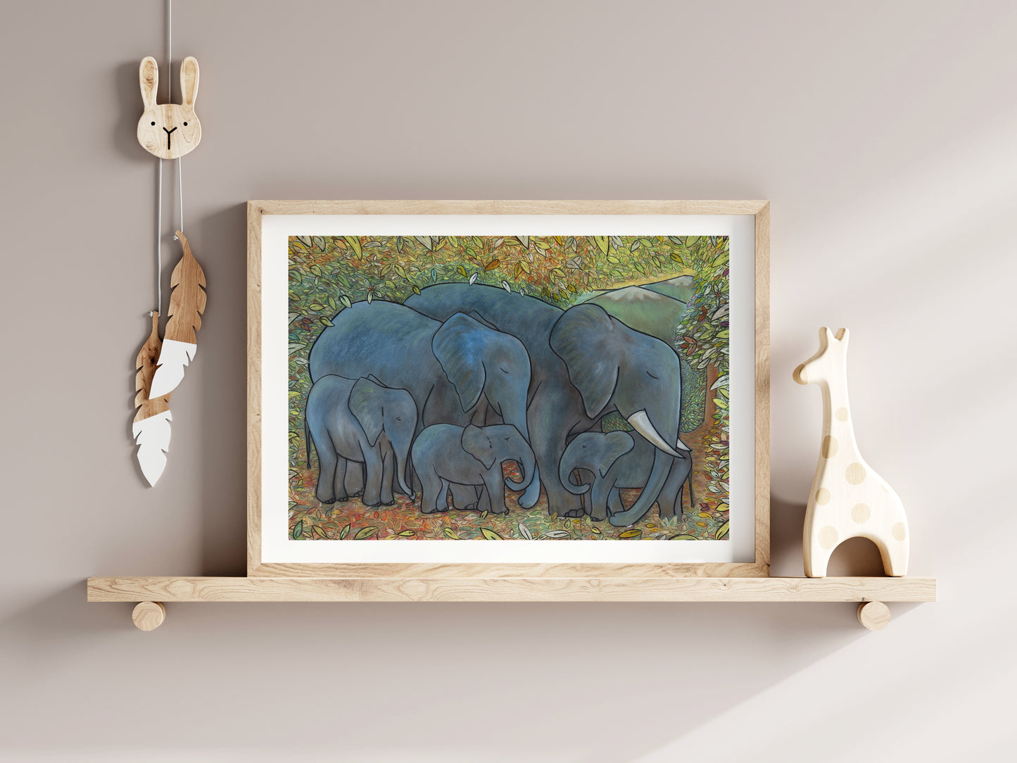 Elefantfamilie-kunstprint
