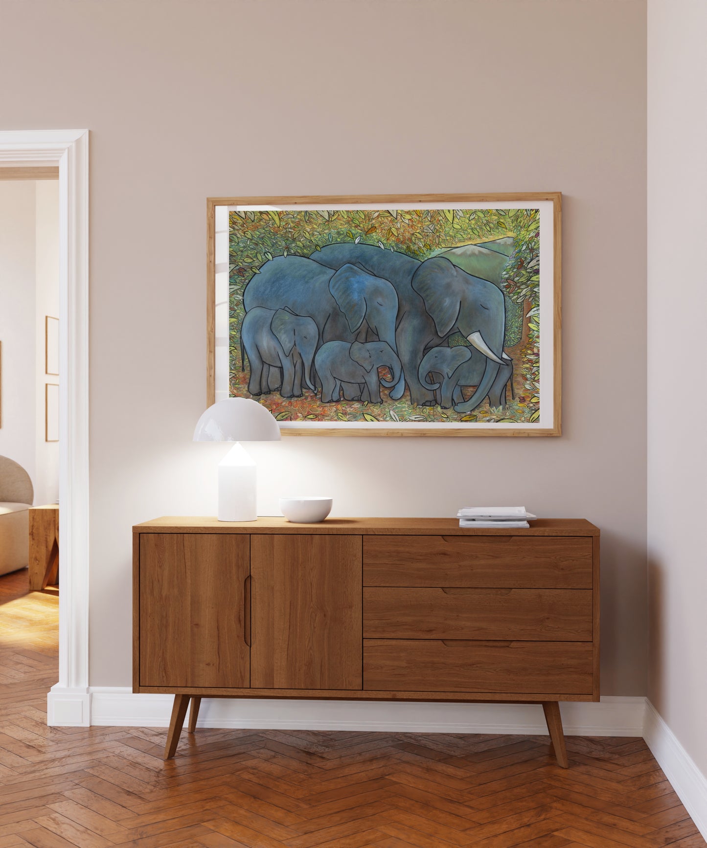 Elefantfamilie-kunstprint