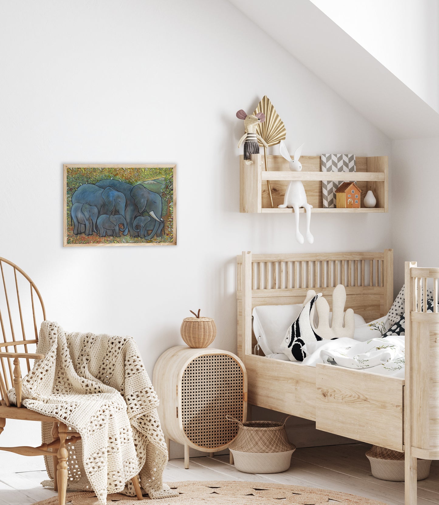Elefantfamilie-kunstprint