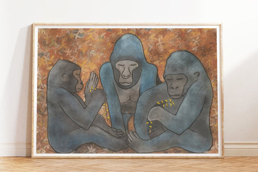 Gorillafamilie-kunstprint