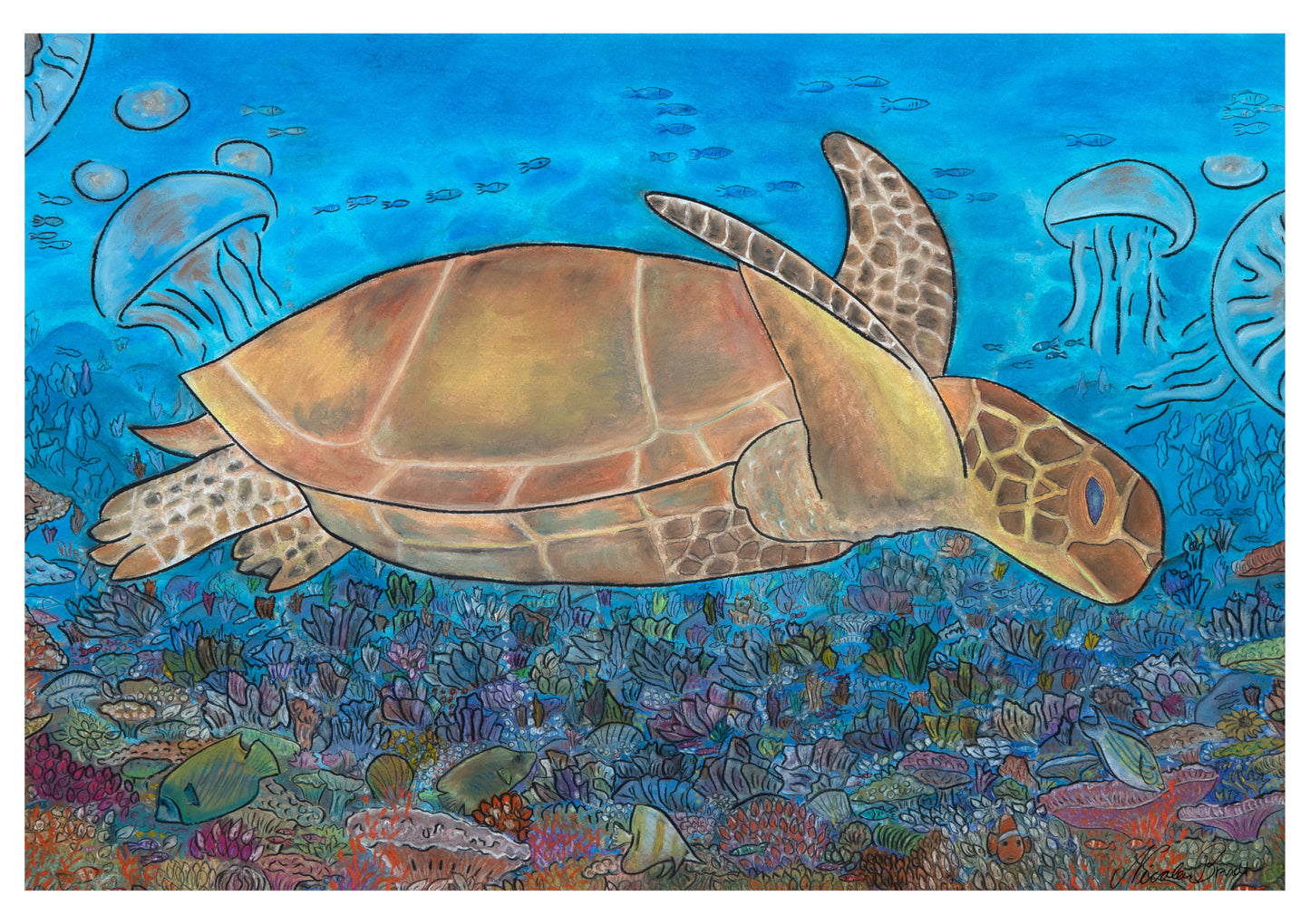 Havskildpadde-kunstprint