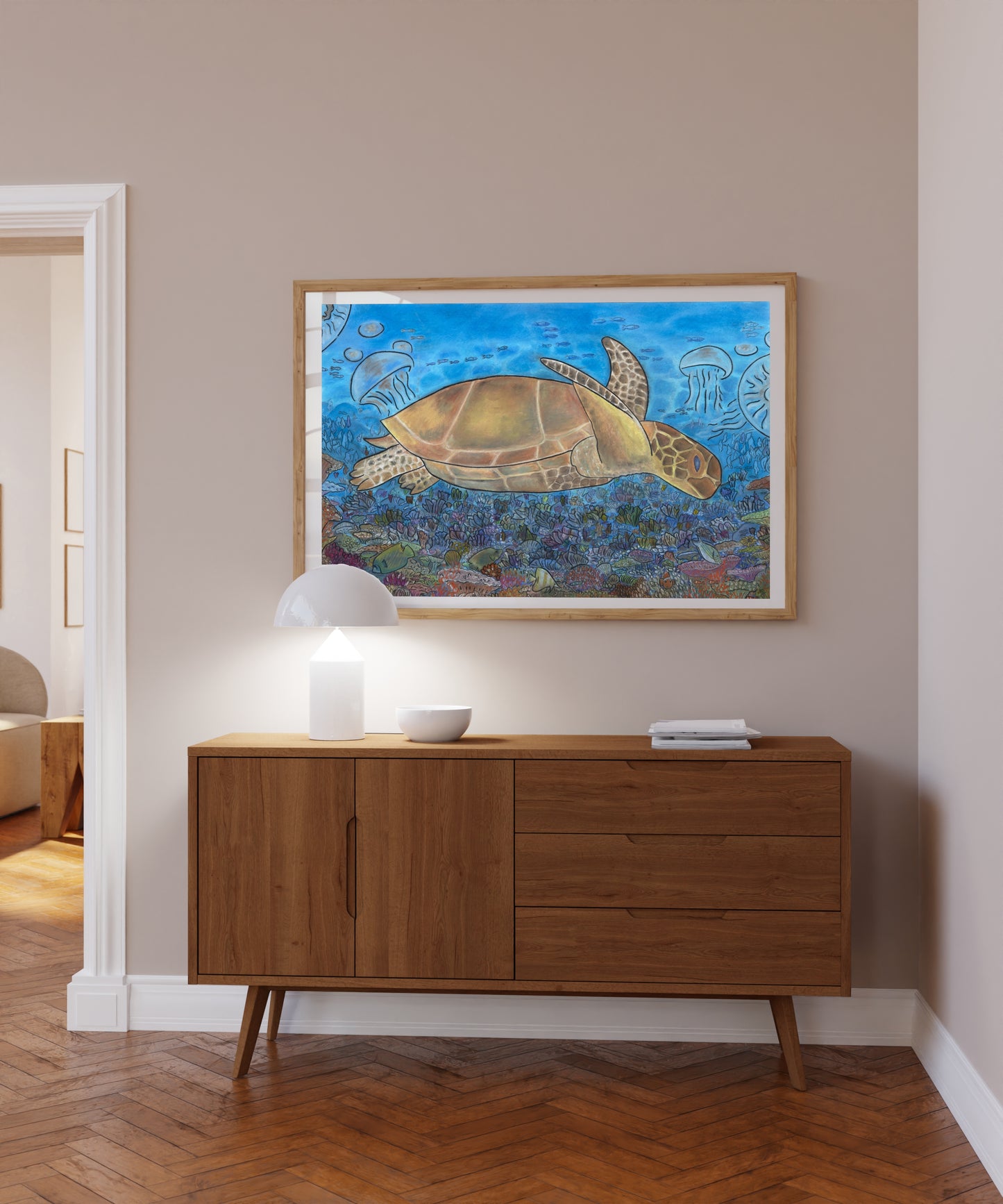 Havskildpadde-kunstprint